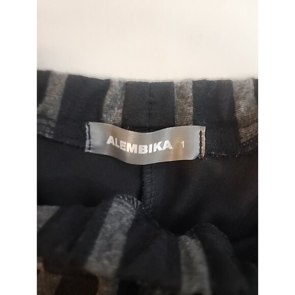 ALEMBIKA Wide Legs Cropped Striped Pants Pockets US Size 6/8 - Picture 6 of 6